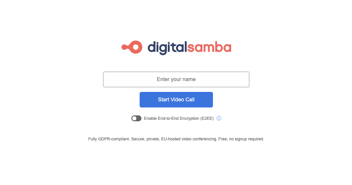 Preview image of website "
Digital Samba Free, Secure, Private, European Video Conferencing
"